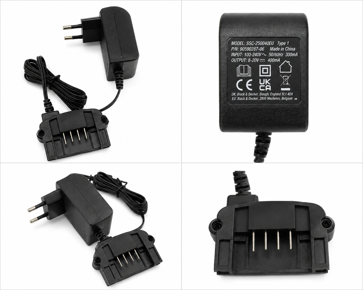Collage 4 viste caricabatterie Black+Decker 90590287-06