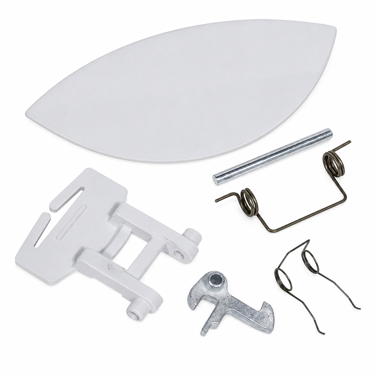 Kit maniglia oblò bianco per lavatrice codice 651027704 con leva, gancio, perno e molle