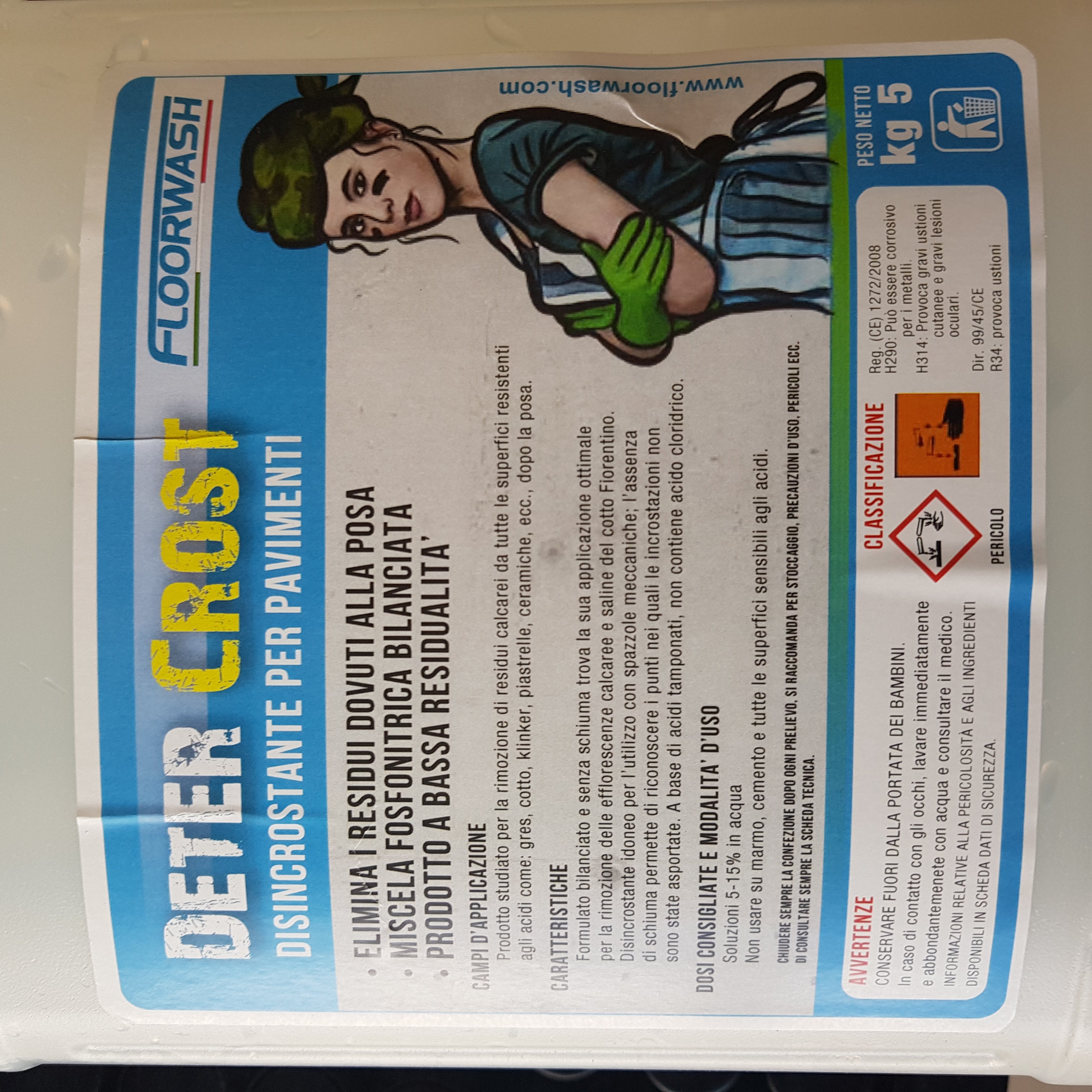 Detergente "Deter Crost" per macchina lavapavimenti Floorwash 6lt 5kg FLOORWASH