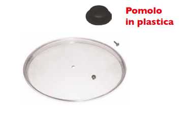 Coperchio vetro con bordo acciaio Cm 34 da Montare mod. ASIA Plastic Omra OMRA