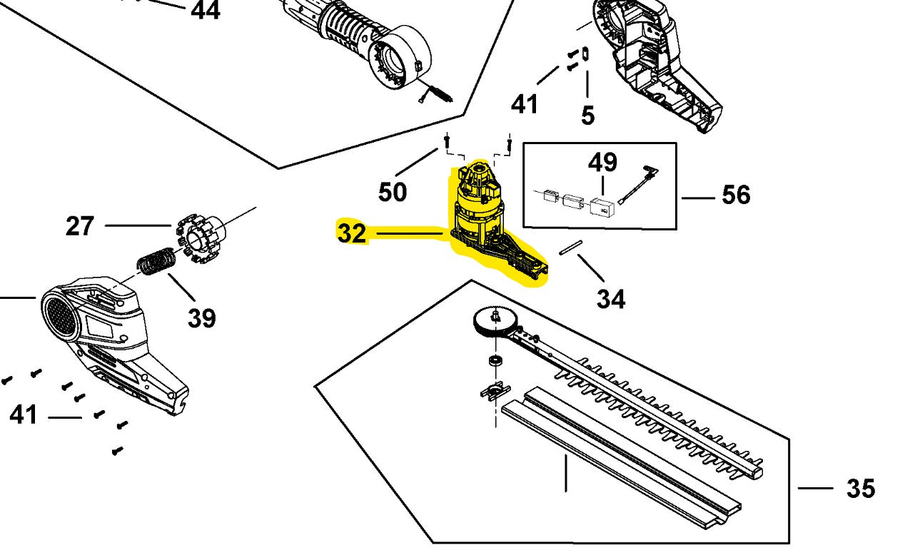 Motore per tagliasiepe a lame modello PH5551 Black+Decker BLACK+DECKER