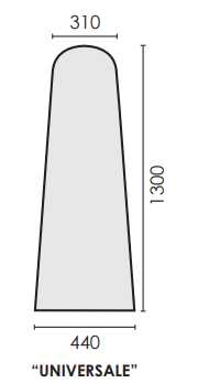 Mollettone poliestere mod. “UNIVERSALE” 1300x440x310mm spessore 9mm  Prima Prima