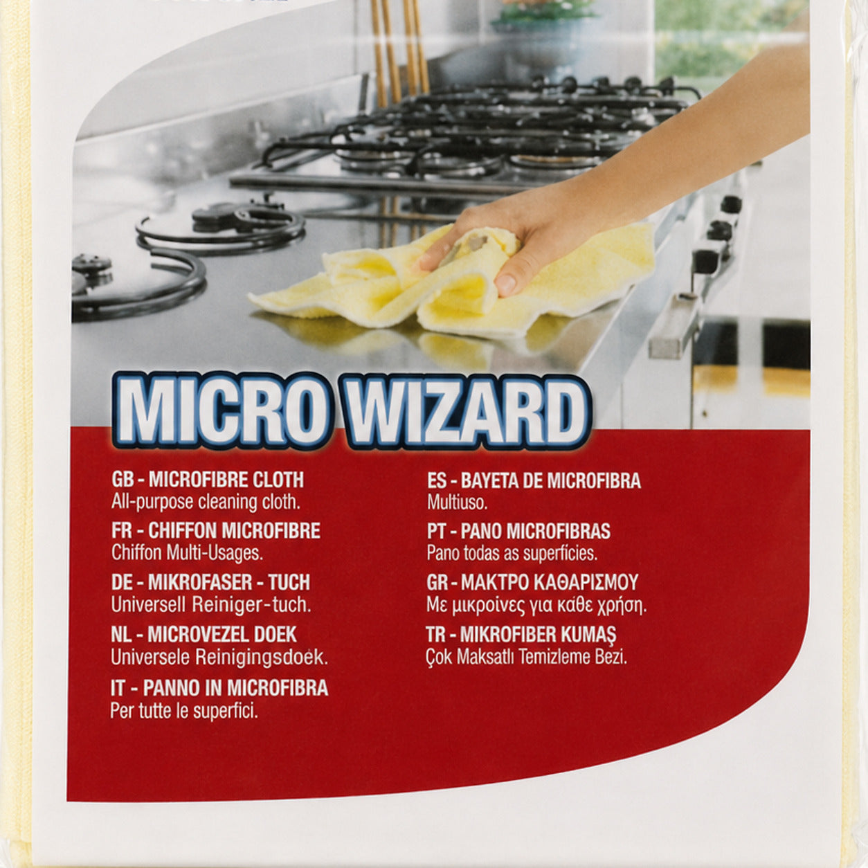 Dettaglio panno Electrolux Micro Wizard per superfici in acciaio vetro plastica e legno
