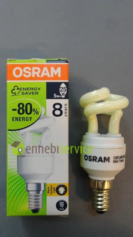 lampada risparmio elica luce calda e14 5w OSRAM
