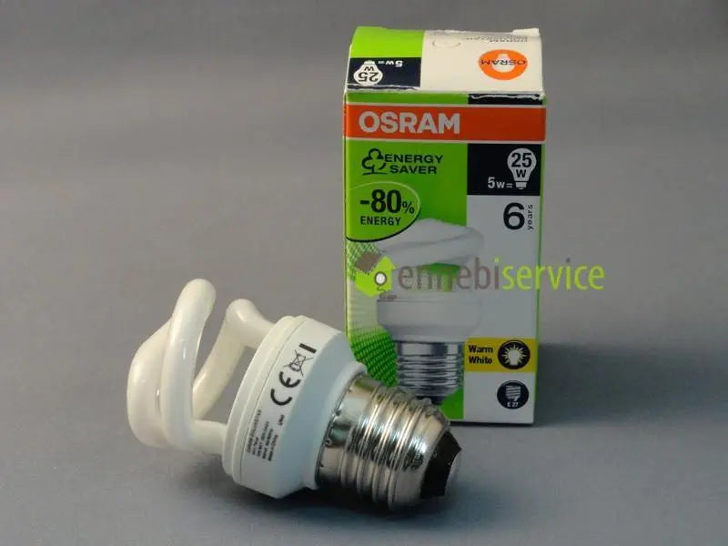 lampada risparmio elica luce calda e27 5w OSRAM