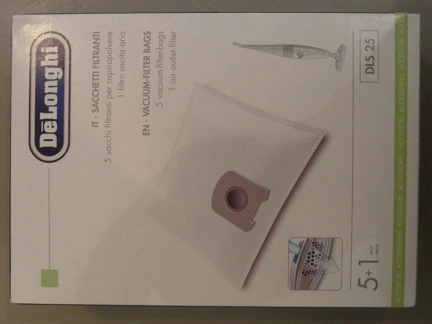 5 Sacchetti De Longhi XTD 2060 - Filtro In Tessuto Microfibra T401MF, S&G GROUP, Italia