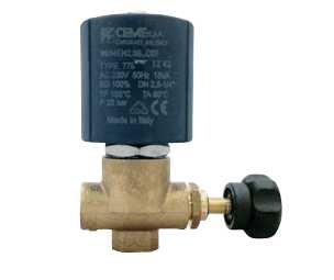 Elettrovalvola vapore CEME con regolazione 1/4 230V (9934) Ø 2,8mm Prima Prima
