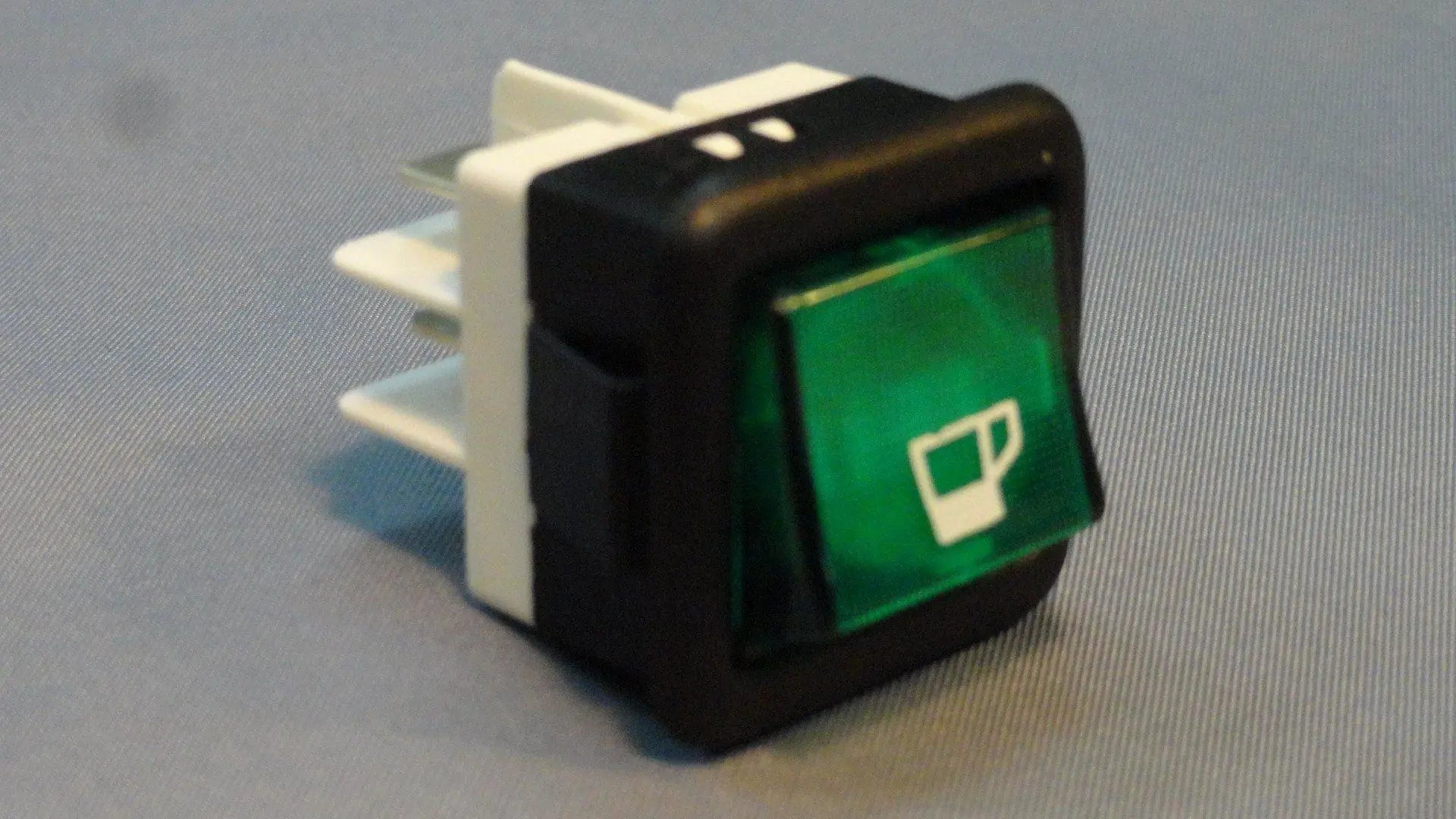 Interruttore bipolare luminoso verde per Saeco 25x25mm 4 contatti SAECO